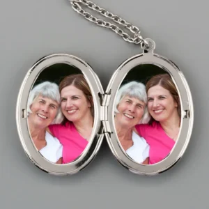 Oval shaped locket with photos