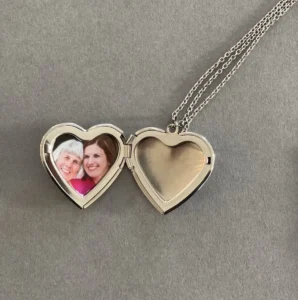 heart shaped locket with photo